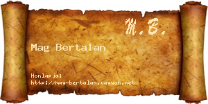Mag Bertalan névjegykártya